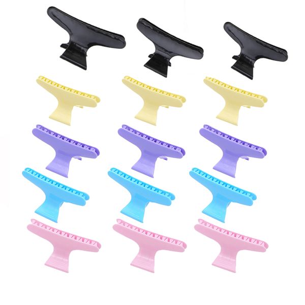 

different colors butterfly hair clamps clips claw hairpins holding section hair pro salon hairdressing styling tools, Black;brown
