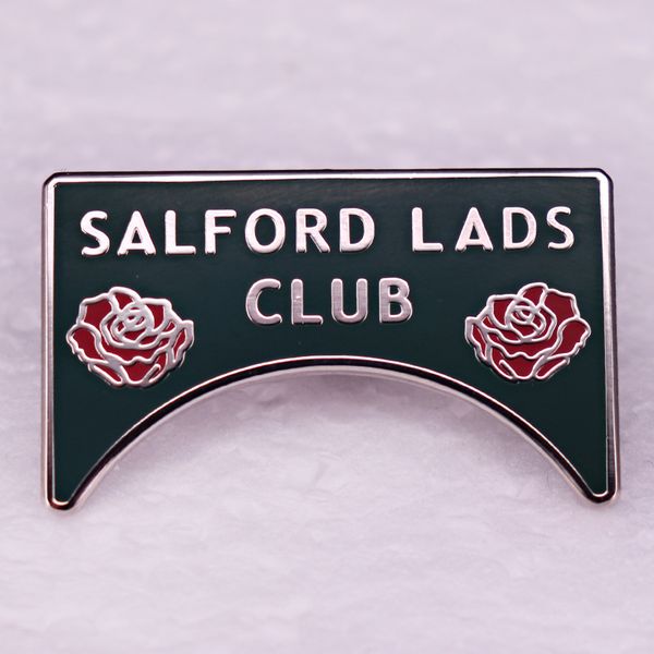 

salford lads club pin england leisure club brooch cute anime movies games hard enamel pins collect metal cartoon brooch backpack hat bag col, Blue