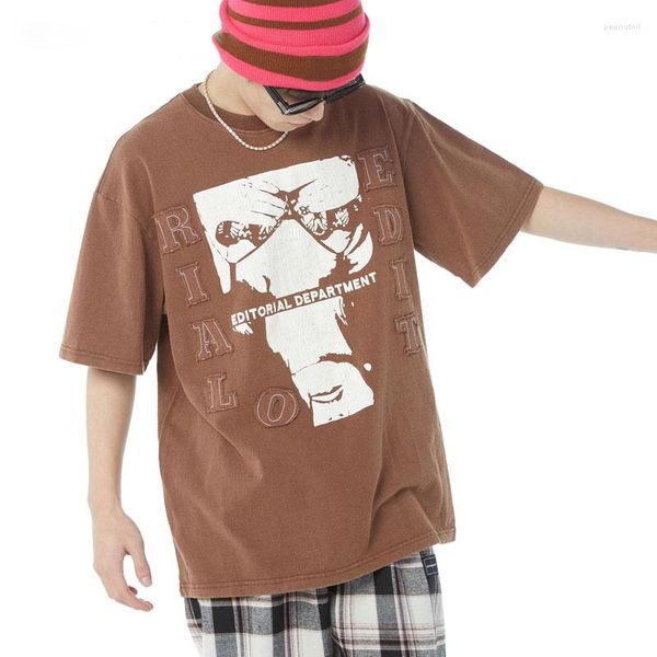 

men's t shirts oversized gothic tshirts streetwear vintage embroidery letter graphic print short sleeve shirt 2023 harajuku retro cotto, White;black