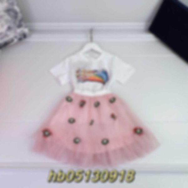 

clothing sets middle and large children's suit skirt, summer dress, korean version, fashionable online red, super foreign dress, White
