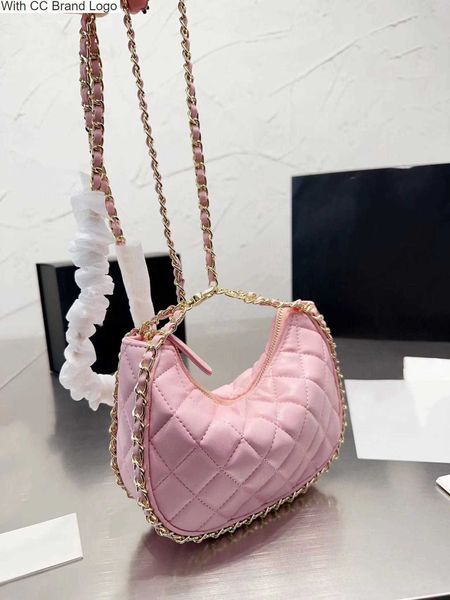 

luxury cc shoulder bags vintage designer half moon hobo shoulder bags gold metal hardware matelasse chain crossbody shoulder designer handba