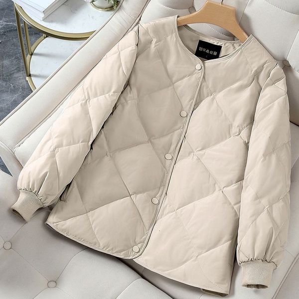 

women's wool blends autumn winter jacket women parkas korean long sleeve down cotton padded parka female short lightweight warm outwear, Black