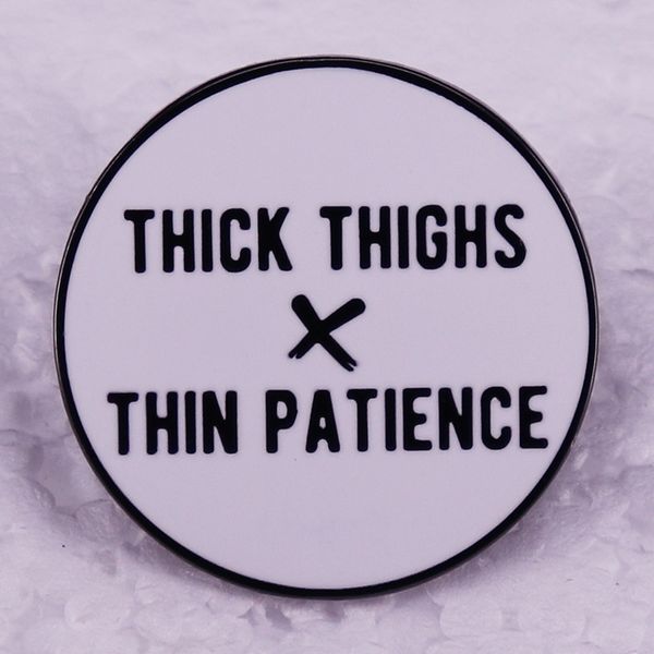 

thick thighs thin patience brooch cute anime movies games hard enamel pins collect metal cartoon brooch backpack hat bag collar lapel badges, Blue