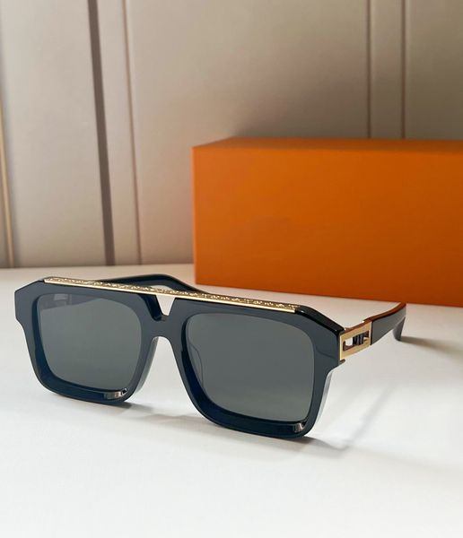 

2023square sunglasses luxury millionaire1801 sunglasses full frame vintage designer sun glasses for men shiny gold logo gold plated top, White;black