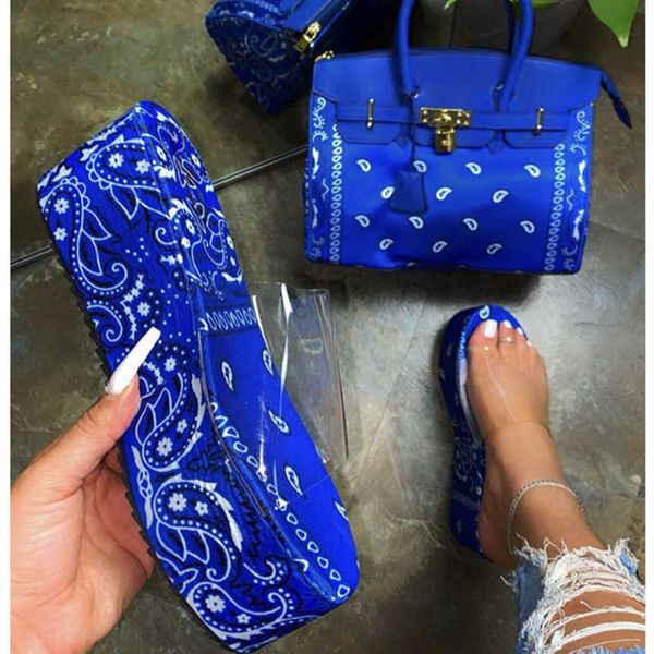 

retail women slippers large thick bottom sandal open toe print flat slipper ladies shoes, Black