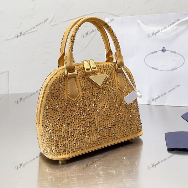 

23 full rhinestones womens leather shoulde bags diagonal crossbody p bag luxury designer silver metal triangle handbags for women with cryst