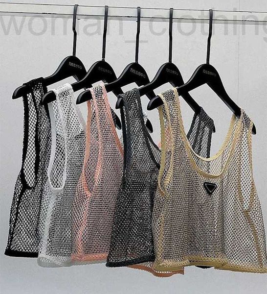 

designer women's mesh short crop t-shirts rhinestone emboridered vest summer girls crystal strass sundress tank bikini cover up p9yh, White