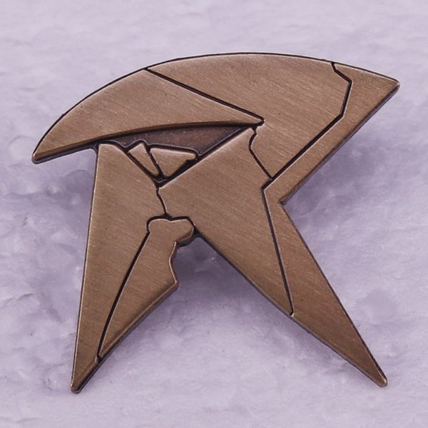 

hero cartoon character logo brooch vintage metal r badge cute anime movies games hard enamel pins collect metal cartoon brooch, Blue