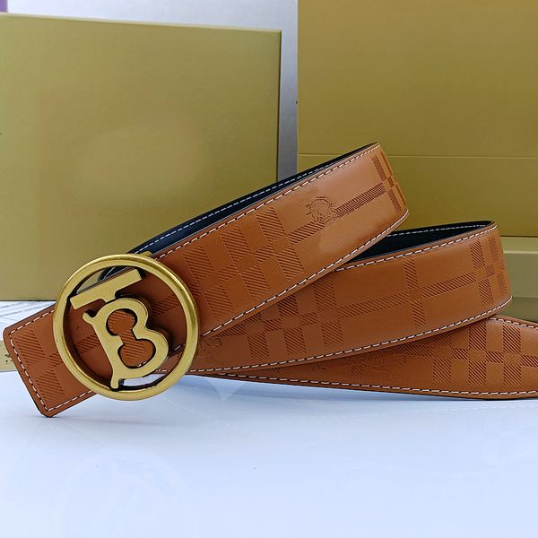 

luxury designer belt mens belt classic reversible belts stripe stamp pin buckle belts gold and silver buckle casual width 3.8cm size 105-125, Black;brown