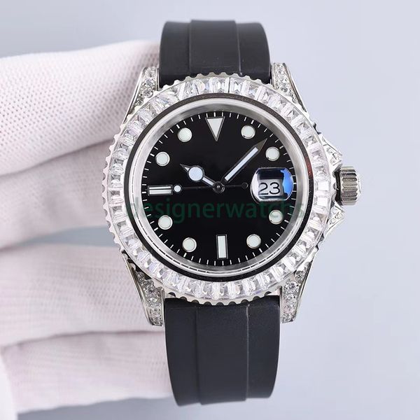 

mens luxury designer watch automatic movement mechanical watch ceramic ring rubber watch band sports mens watch waterproof sapphire glass, Slivery;brown