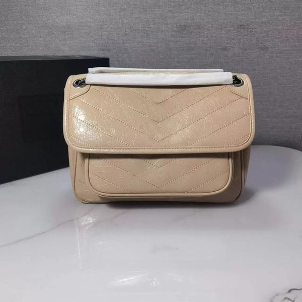 

luxury niki chain bag crinkled women envelope messenger bag chain crossbody designer handbags classic lady purse genuine leather shoulder ba