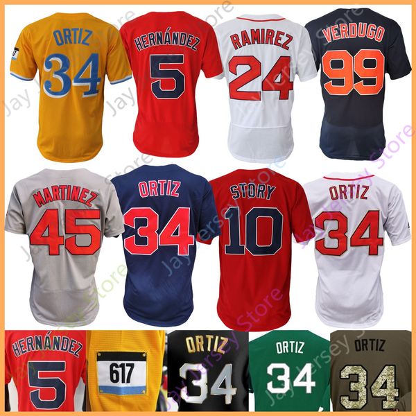 

baseball jersey david ortiz kike hernandez rafael devers alex verdugo justin turner ramirez garciaparra martinez varitek mondesi sale kluber, Blue;black