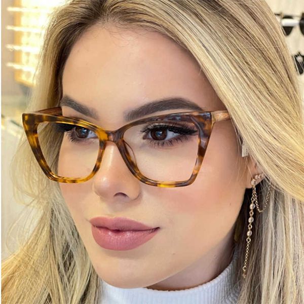 

new tr90 anti-blue light glasses frame cat's eye plain face street p flat light glasses female tide glasses frame with box, Black