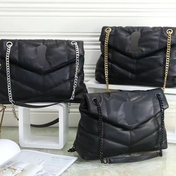 

luxury designer loulou puffer chains bag shoulder crossbody quilted lambskin bag purses lambskin soft leather handbags wallet