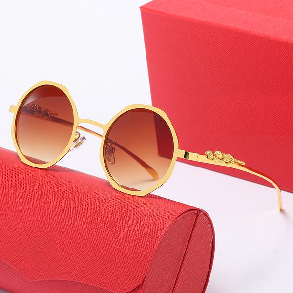 

Fashion carti top sunglasses mirror frame glasses designer women for men gold alloy frames full square driving eyewear outdoor goggle metal with original box