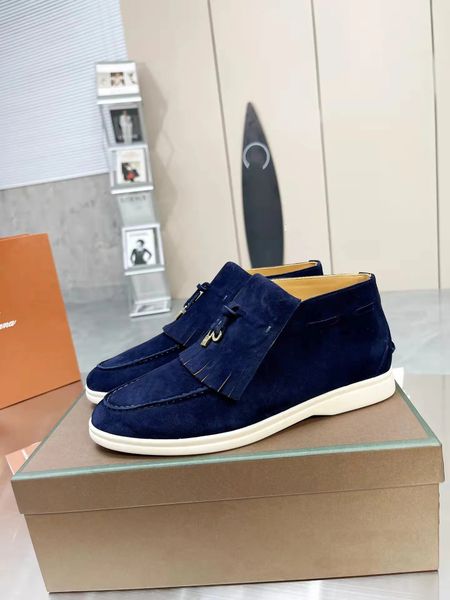 

men womens dress shoes cashmere loafers designers classic buckle round toes flat heel leisure comfort four seasons women high shoe 35-46, Black