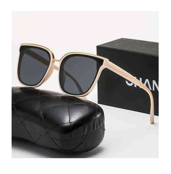 

designer channel sunglass complete gift box luxury brand trendy men womens temperament polarized strong light drive sport sunglasses, White;black