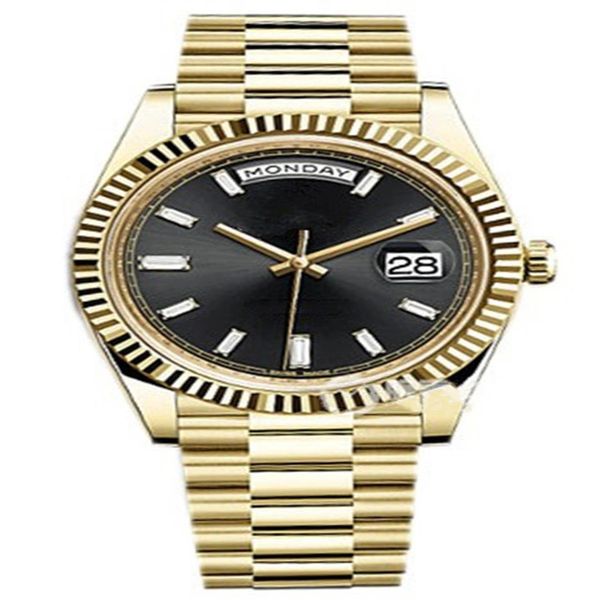 

men's watch 40mm automatic mechanical sapphire waterproof luminous date you deserve to have205d, Slivery;brown