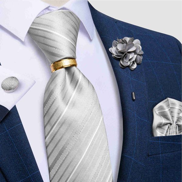

neck ties classic gray striped ties for men black blue red men's wedding party neck tie set hanky cufflinks brooch pin gift for men j23, Blue;purple