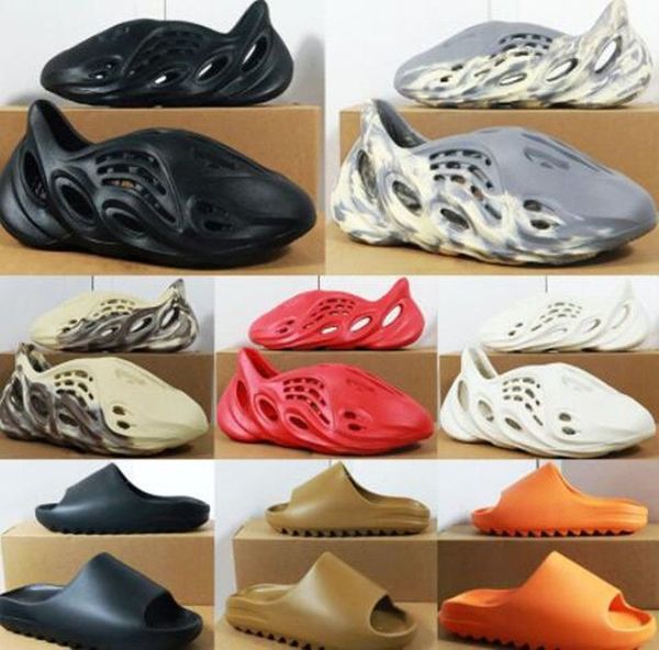 

now yezzzy runner slippers slide sandals sneakers yeezzy yeezie designer foam pure onyx ochre bone sand woman women men for slider sliders, Black