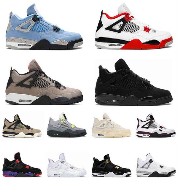 

4 jumpman basketball shoes 4s university blue black cat fire red white cement cactus jack mens womens trainer sports sneakers312q