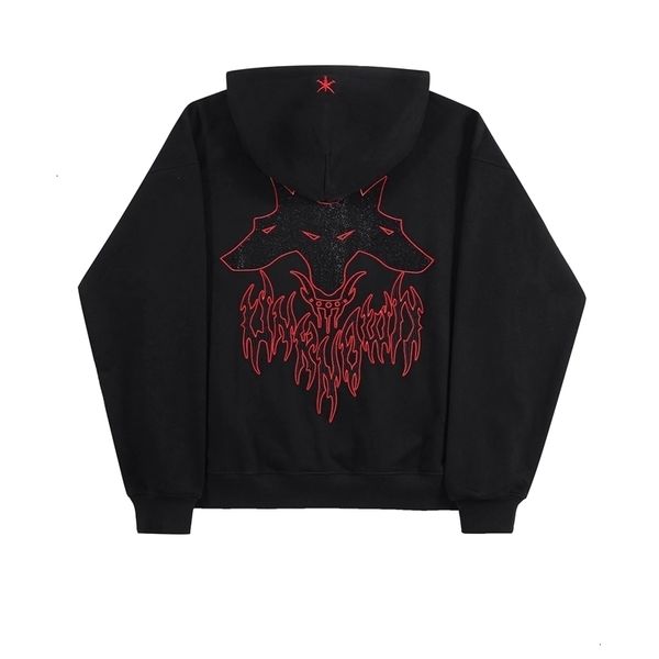 

womens two piece pants street trend harajuku retro hell threeheaded dog print hoodie woman y2k casual oversized sweatshirt 230227, White