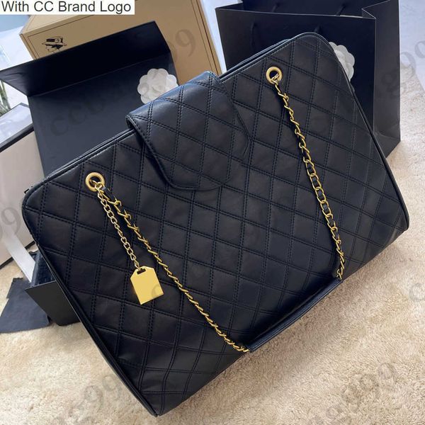 

cc brand shoulder bags vintage black large capacity quilted designer bags classic lambskin crossbody shopping totes bag womens multi pockets