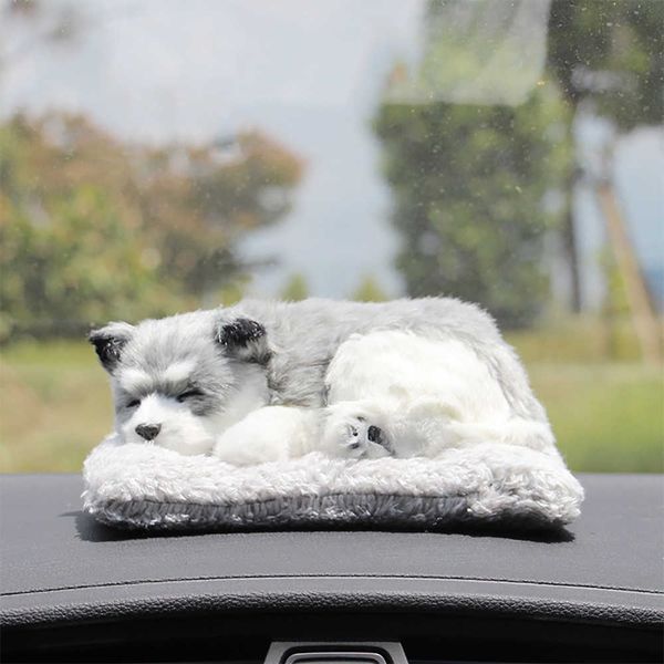 

interior decorations car ornament cute simulation plush sleeping dog cat toy bamboo charcoal bag purifier decoration creative air freshener
