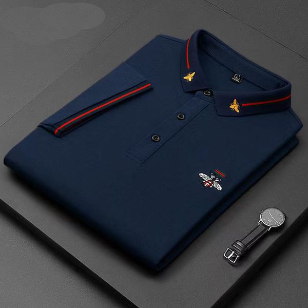 

men's polos t-shirt designer high 23 end short sleeved cotton polo shirt men s t shirt korean clothing summer luxury man summer tee, White;black