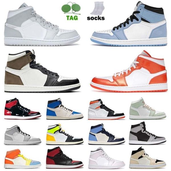 

air jorden 1 jumpman 1s trainers men women basketball shoes ts x fragment hyper royal high university blue obsidian mid light s sp261j, Black