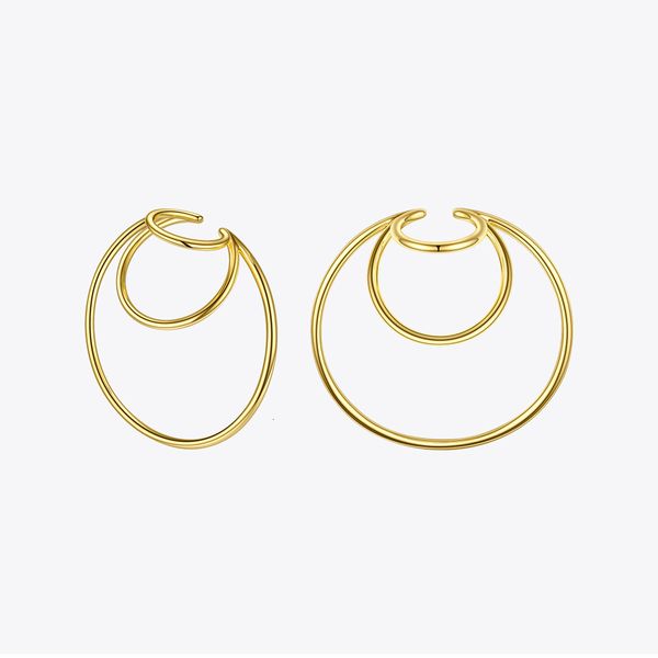 

ear cuff enfashion geometric ear cuff clip on earrings for women gold color multilayer circle earings fashion jewelry pendientes e201153 230, Silver