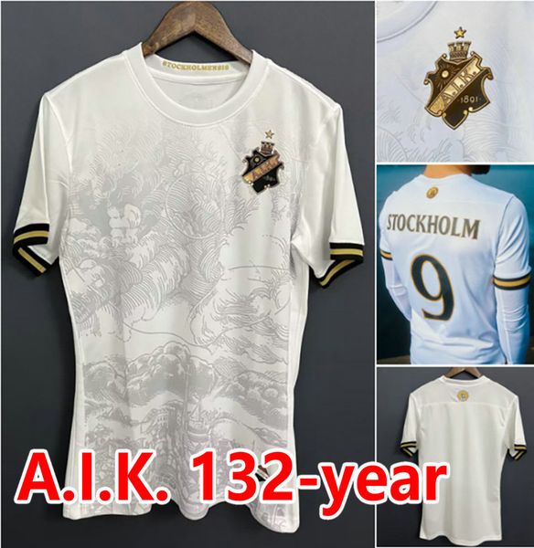 

2023 aik solna soccer jerseys stockholm special limited-edition fischer hussein otieno guidetti thill tihi haliti 132-year history 23 24 foo, Black;yellow