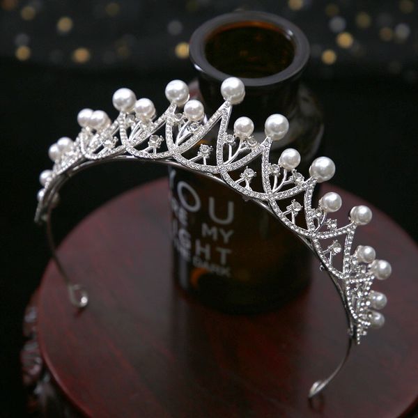 

wedding hair jewelry bridal petite hair accessories pearls bow head jewelry zircon 230225, Slivery;golden