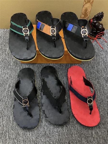 

designer luxury mens thongs flip flop blue molitor sandals mules canvas 2021 eclipse damier rubber sandals with box dust bag, Black