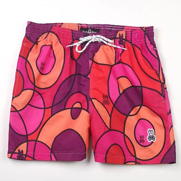 

mens fashion shorts psychological rabbit print surfing quick-drying beach pants hawaiian style, White;black