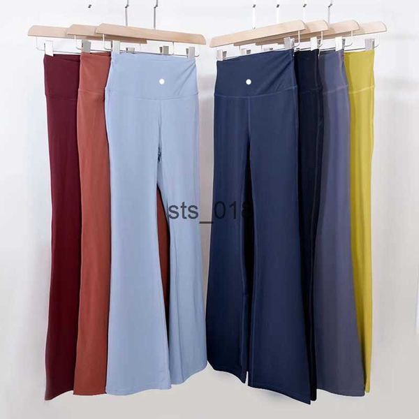 

yoga outfit ll yoga flared pants grooved long ladies high waist slim fit belly bell-bottom trousers shows legs yoga fitness net solid color