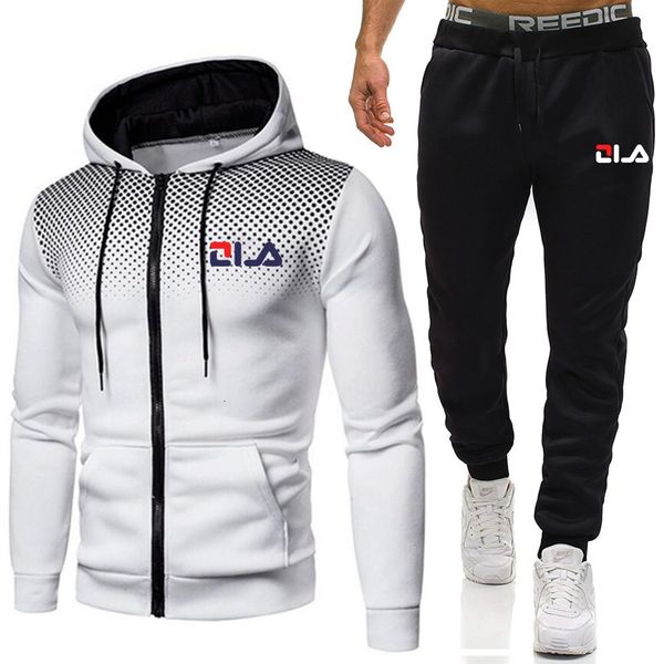

mens tracksuits sportswear two piece set warm jackets and pants zipper coats men outdoor sports hoodies jogging brand suits 230228, Gray