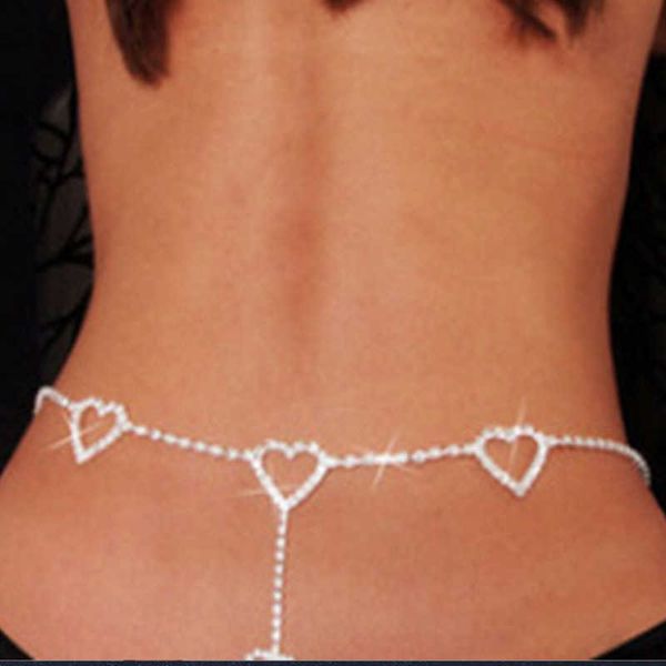 

fashion jewelry bikini creative diamond waistband body chain personality peach heart geometric waistband
