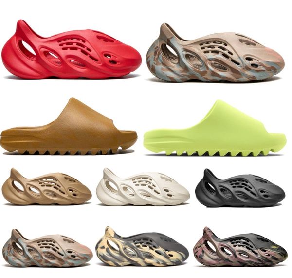 

sandals designer slippers sneakers foam slippers shoes fashion sneakers sliders foam running slippers graffiti bones white resin desert sand, Black