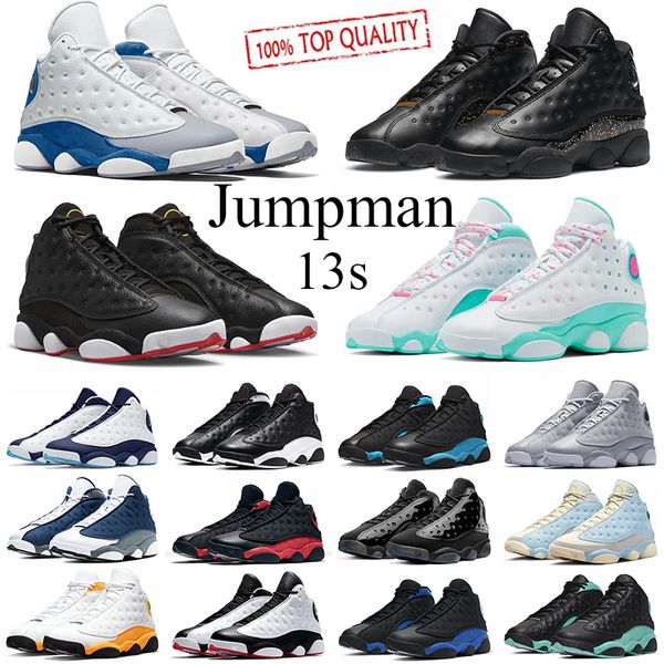 

original og 13 basketball shoes jumpman 13s playoffs french blue atmosphere grey starfish playground black cat flint men women del sol train