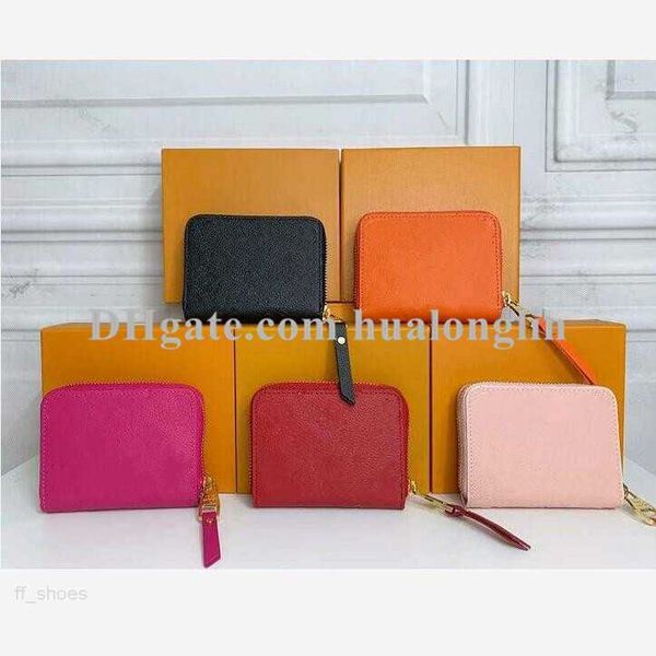 

woman wallets short wallet women purse lady original box embossed patterns flower leather card holder fashion designer, Red;black