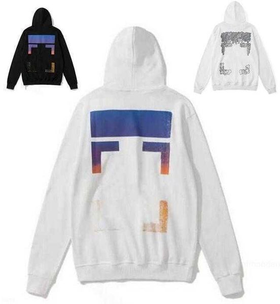 

2022 %60 off style trendy fashion sweater painted arrow crow stripe loose hoodie men's and women's t-shirts offs white j81m, Black