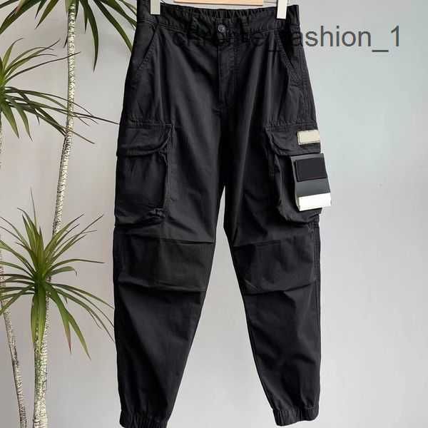 

s tone 23ss autumn winter mens stoner pant soveralls military style washed side pocket bundle foot overalls casual trousers is land 3 dubg, Black