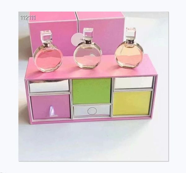 

festival gift perfume 3pcs set incense scent fragrance lady 7.5ml no.5 pairs eau tandre fraiche mademoiselle perfumes kit for woman glass bo
