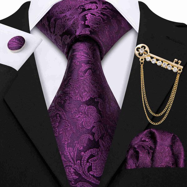 

neck ties new fashion paisley men tie purple floral striped jacquard silk tie necktie handkerchief cufflinks brooch set wedding party j23022, Blue;purple