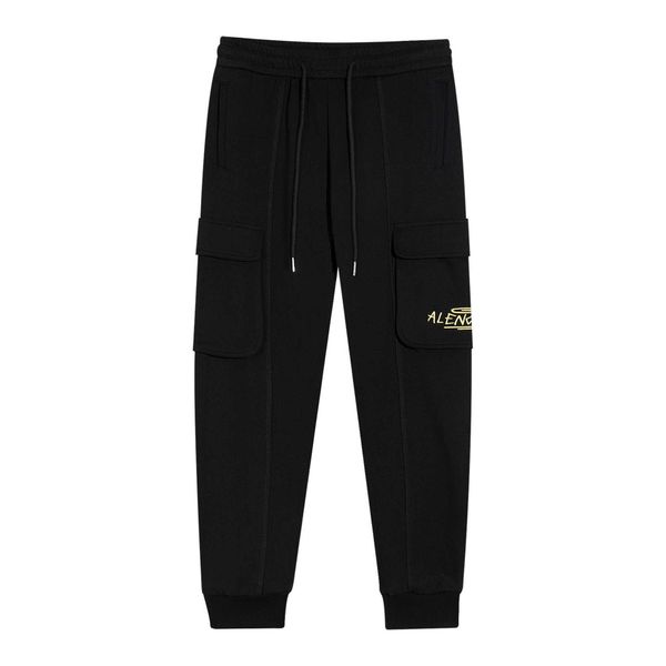 

sale luxury paris autumn and winter letter embroidery workwear pocket casual drawstring pants, Black