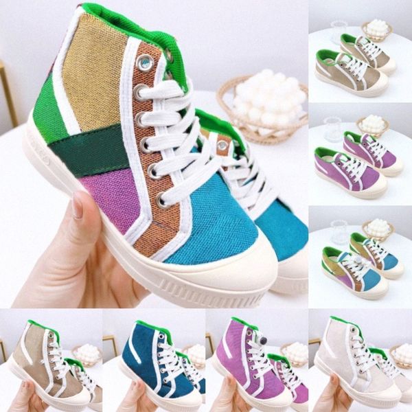 

kids tennis 1977 canvas shoes luxurys casual boys girls youth children shoe italy green and red web stripe rubber low boy sneakers 08w6#, Black