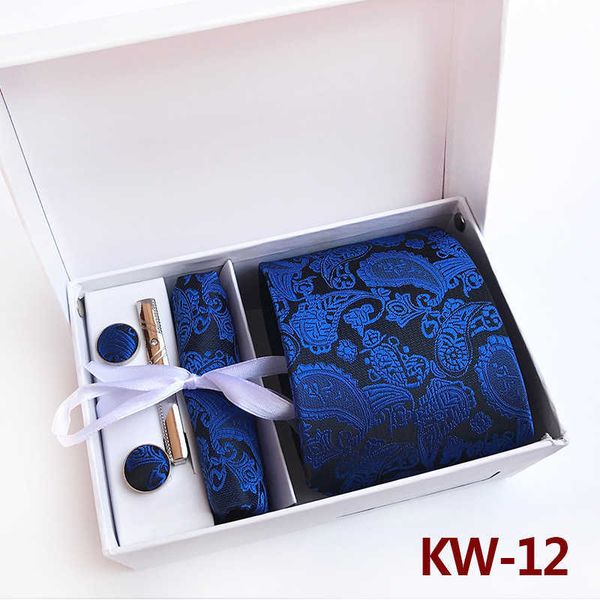 

neck ties huishi men's tie set hanky cufflink tie clips set mens business necktie luxury brand neck ties for party wedding guests gift, Blue;purple