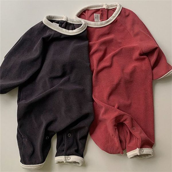 

jumpsuits autumn cotton born long sleeve casual romper solid baby loose clothes infant toddler jumpsuit for boy girl 230228, Blue