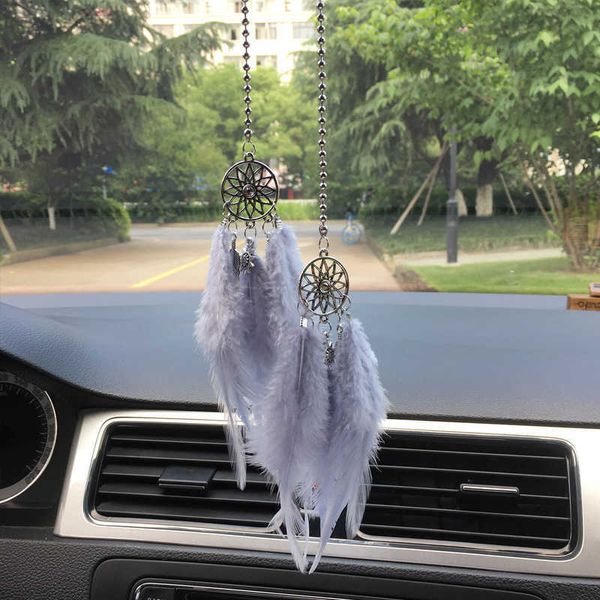 

decorations mini dream catcher accessory interior for feather mirror hanging pendant home decor lucky car ornament girls r230228